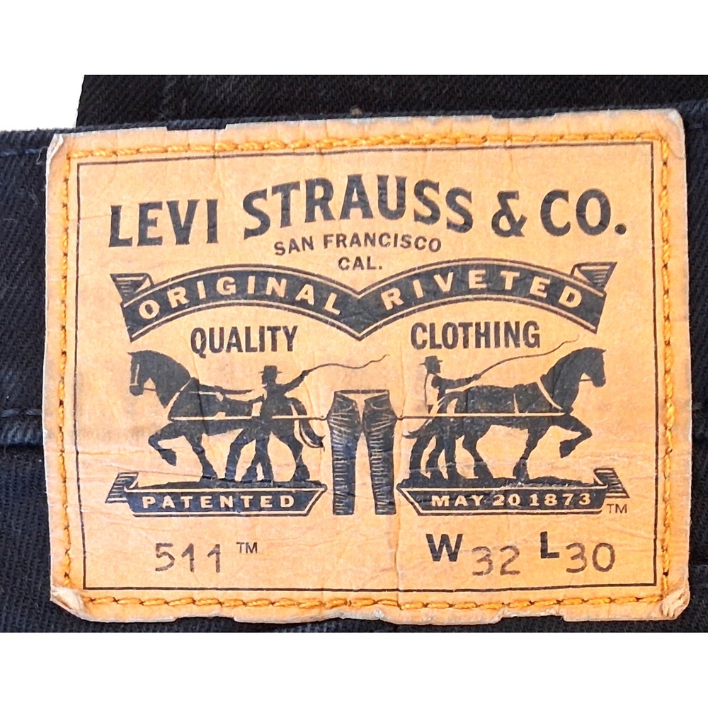 Levi's 511 Mens Stretch Slim Straight Jeans Black Denim 5-Pocket SZ 32/30 - Picture 3 of 4